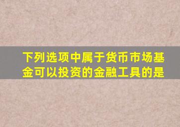 下列选项中属于货币市场基金可以投资的金融工具的是