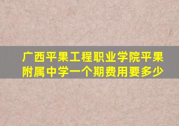 广西平果工程职业学院平果附属中学一个期费用要多少
