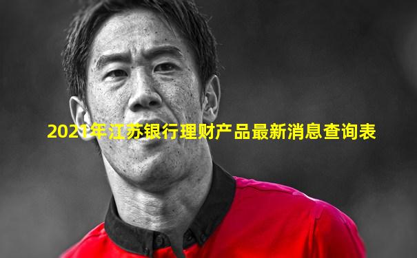 2021年江苏银行理财产品最新消息查询表