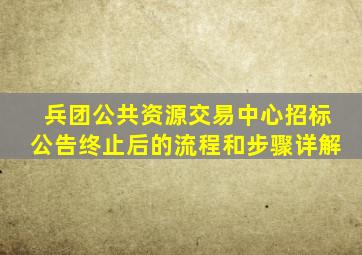 兵团公共资源交易中心招标公告终止后的流程和步骤详解