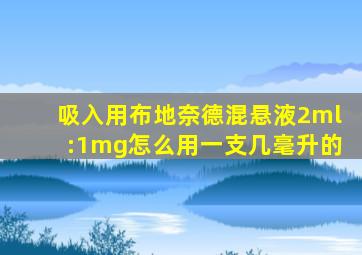 吸入用布地奈德混悬液2ml:1mg怎么用一支几毫升的
