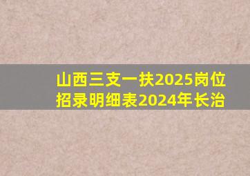 山西三支一扶2025岗位招录明细表2024年长治