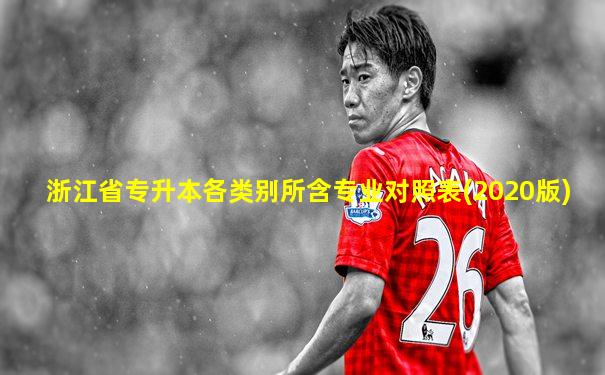浙江省专升本各类别所含专业对照表(2020版)