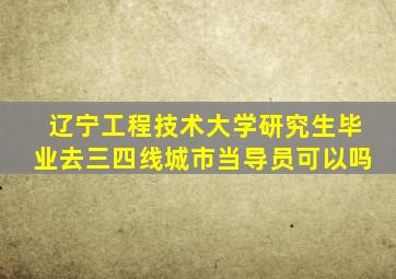辽宁工程技术大学研究生毕业去三四线城市当导员可以吗