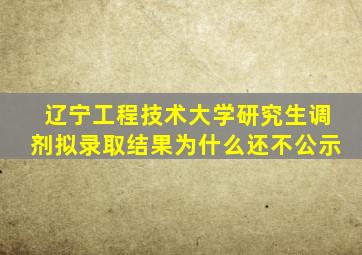 辽宁工程技术大学研究生调剂拟录取结果为什么还不公示