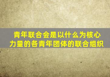 青年联合会是以什么为核心力量的各青年团体的联合组织